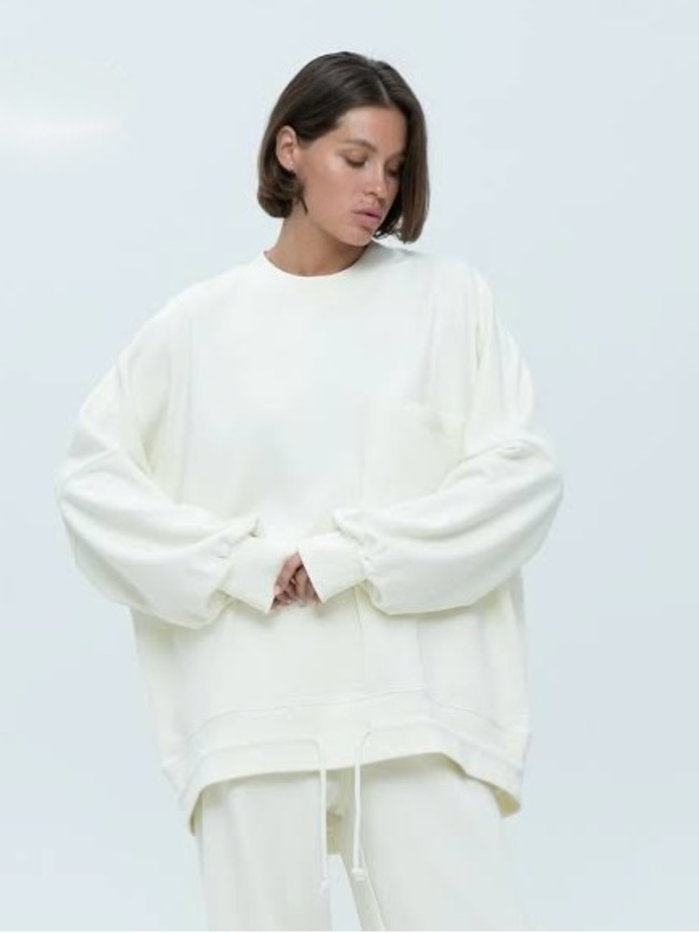 NAP Loungewear Oversized Drawstring Hem Sweatshirt Comfy Cozy Weekend Hygge